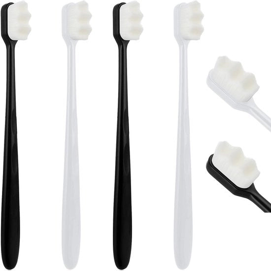 Set di Spazzolini da Denti Ultra Zucchi - 4 Pezzi - 20.000 Setole - Sensibili Gengive - Comfortevole - Spazzolino con Setole Zucche - Spazzolino da Denti Sensibile