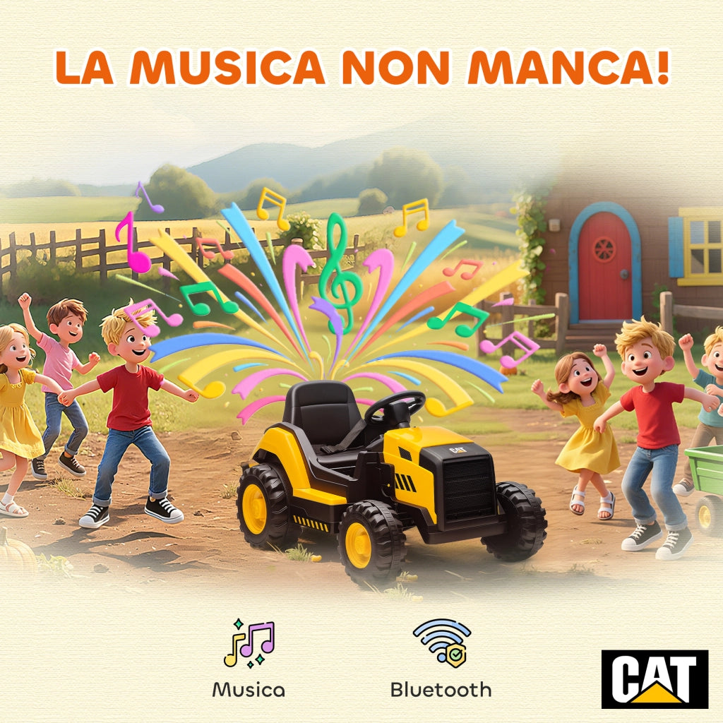 Macchina Elettrica CAT per Bambini 3-6 Anni ¨C Xylo ¨C 12V con Telecomando, Giallo