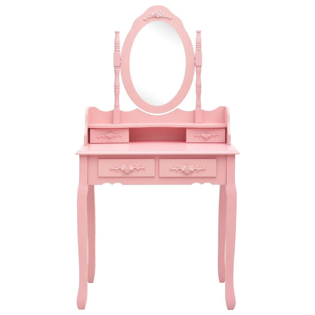 Set toeletta con sgabello 75 x 69 x 140 cm rosa 02_0006271