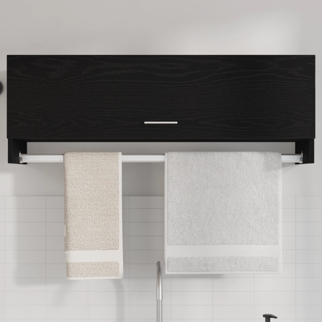 Armadio  Nero Rovere 100x32,5x35 cm in legno ingegnerizzato