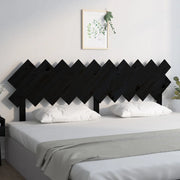 Testiera per Letto Nera 196x3x80,5 cm in Legno Massello di Pino 819244