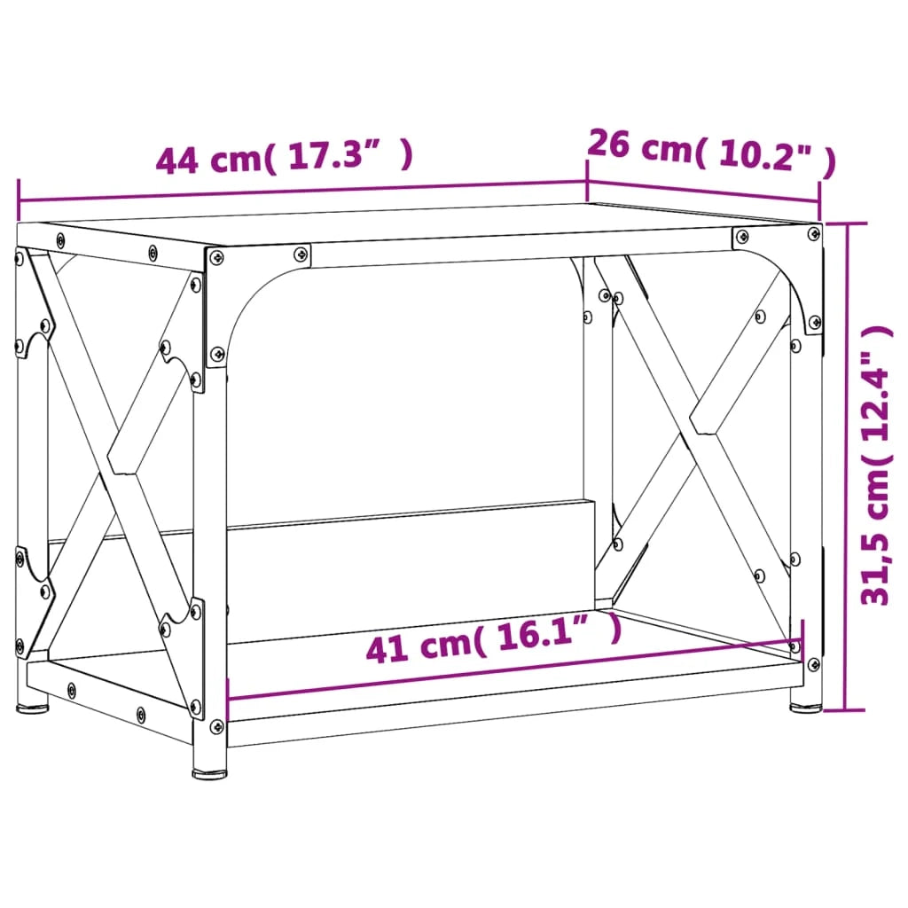 Supporto per stampante a 2 livelli Sonoma scrivania/ufficio 44 ​​x 26 x 31,5 cm grigio 02_0044798