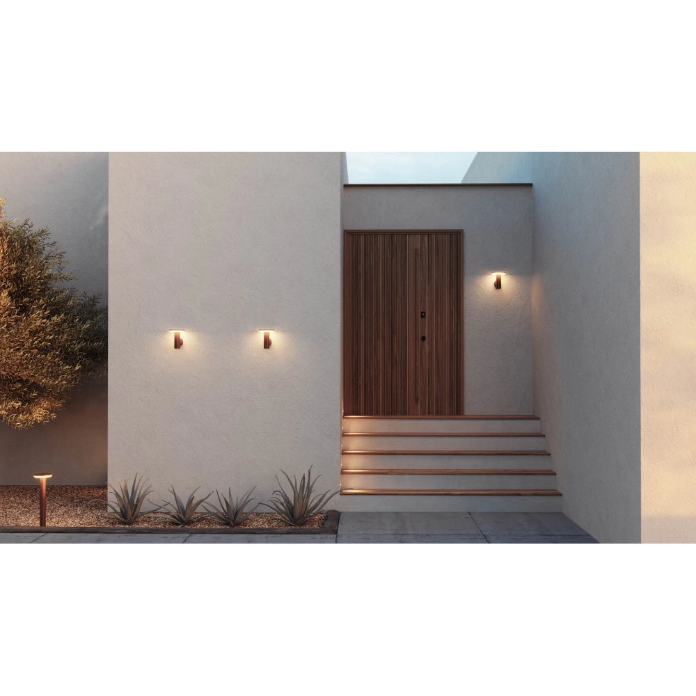 Mac Wall Base Corten - Applique a led da muro 12W CCT Switch 2700K/3200K/4000K, Lampada da muro in alluminio - Beneito & Faure