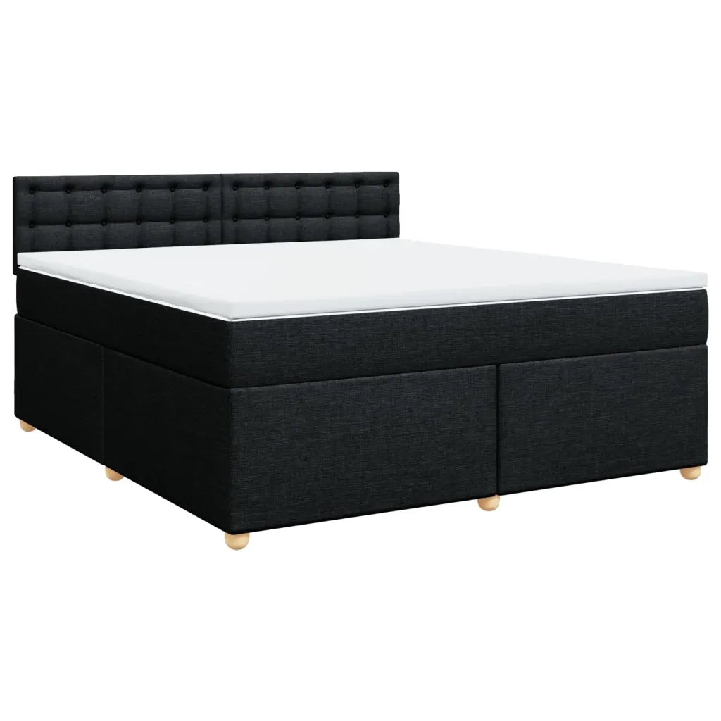 Giroletto a Molle con Materasso Nero 180x200 cm in Tessuto