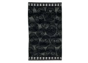 Telo Mare Spiaggia Piscina Jacquard In Spugna Disegno Multi Teschio - Telo Mare - Nero