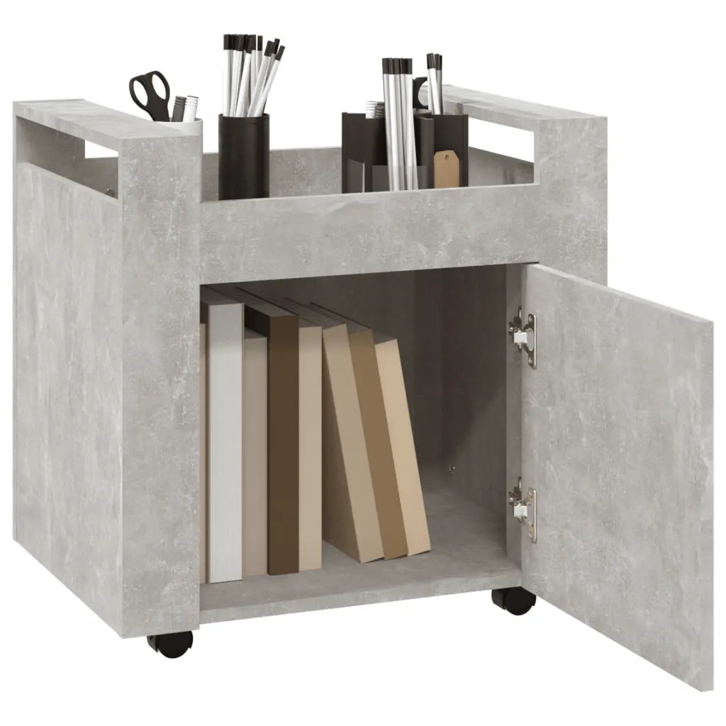 Carrello Scrivania Grigio cemento 60x45x60 cm Legno Multistrato 816612