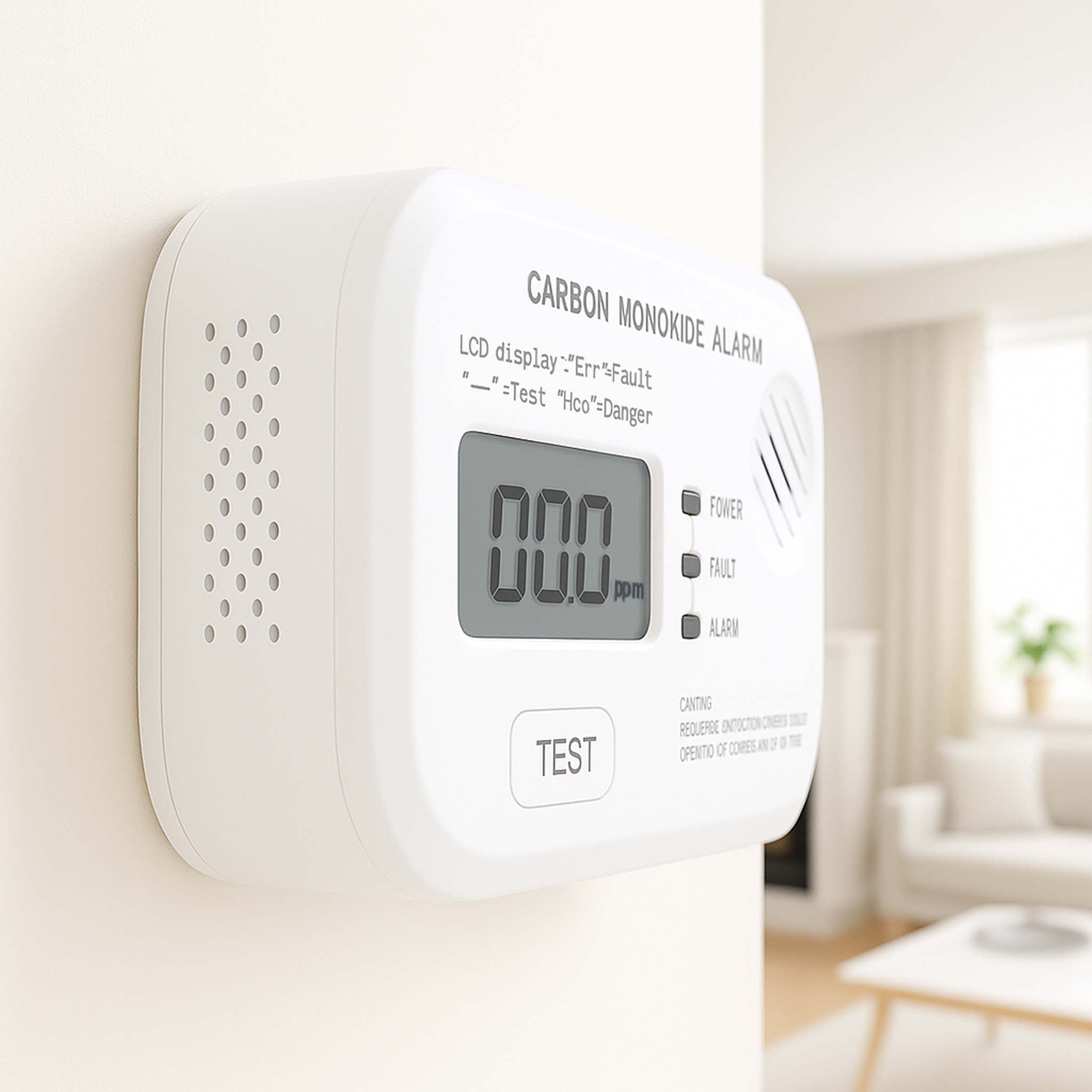 Set 2x Rilevatore monossido di carbonio con display 120 x 74 x 31 mm, allarme CO con batterie sostituibili incluse