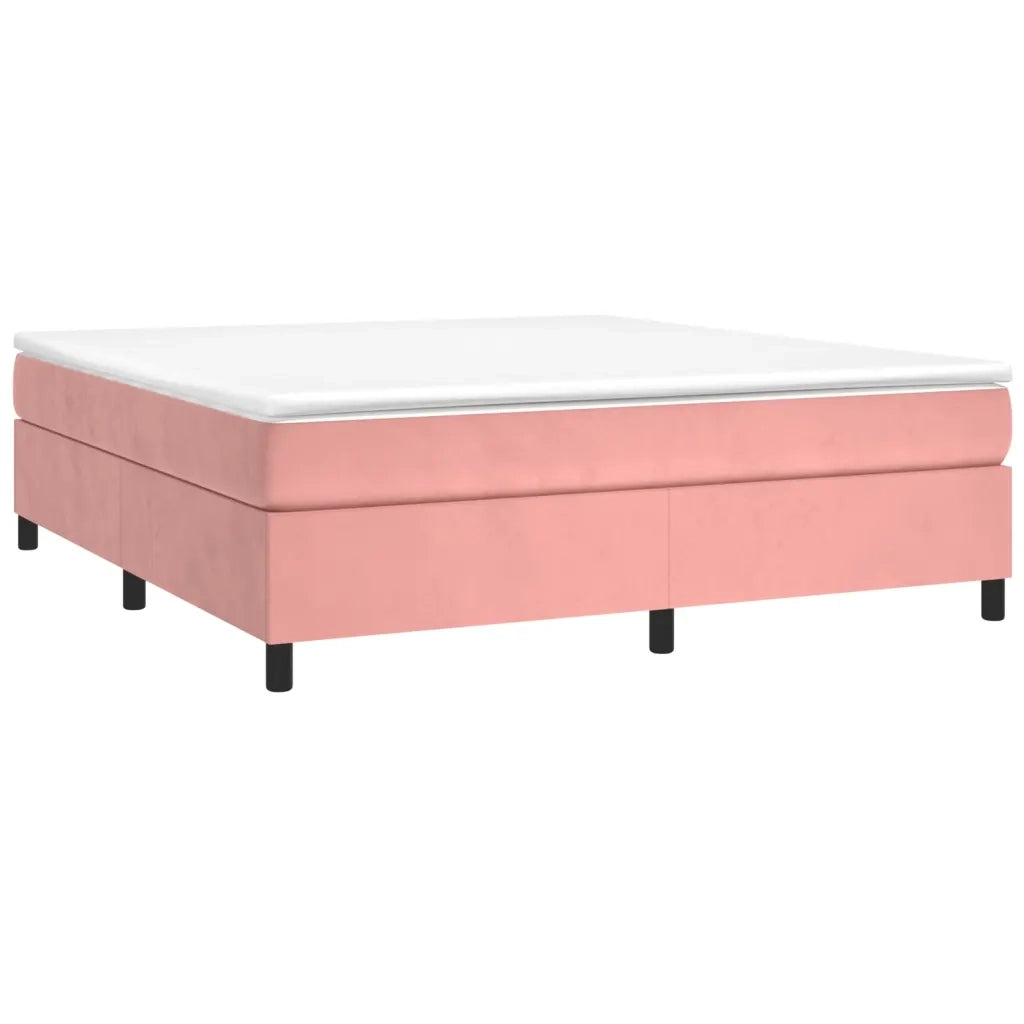 Giroletto a Molle con Materasso Rosa 160x200 cm in Velluto 3144692