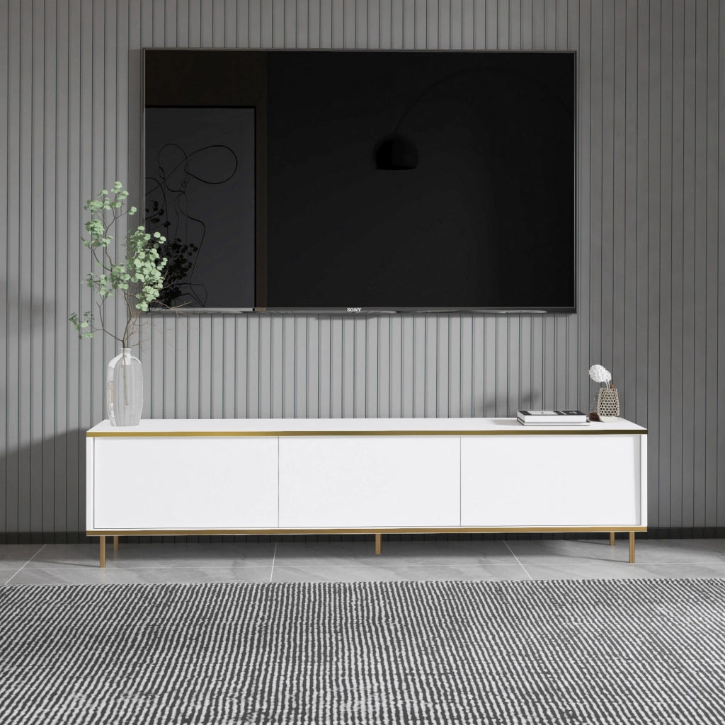 Sassello, Mobile Porta tv 3 Ante, 180x35x45h cm Bianco