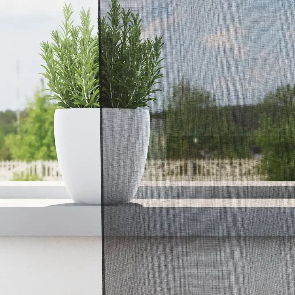 Tende in Voile con Occhielli 2 pz Nero 140x245 cm