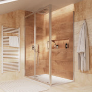 Box doccia cromato 105x90cm vetro 6mm trasparente apertura scorrevole h180cm | Sicily
