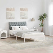 Letto con Testiera Rivestita-Struttura Letto con Testiera Bianco 120 x 190 cm