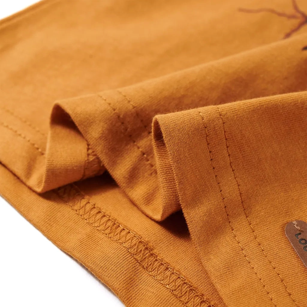 Maglietta da Bambino Maniche Lunghe Ocra Scuro 116 13216