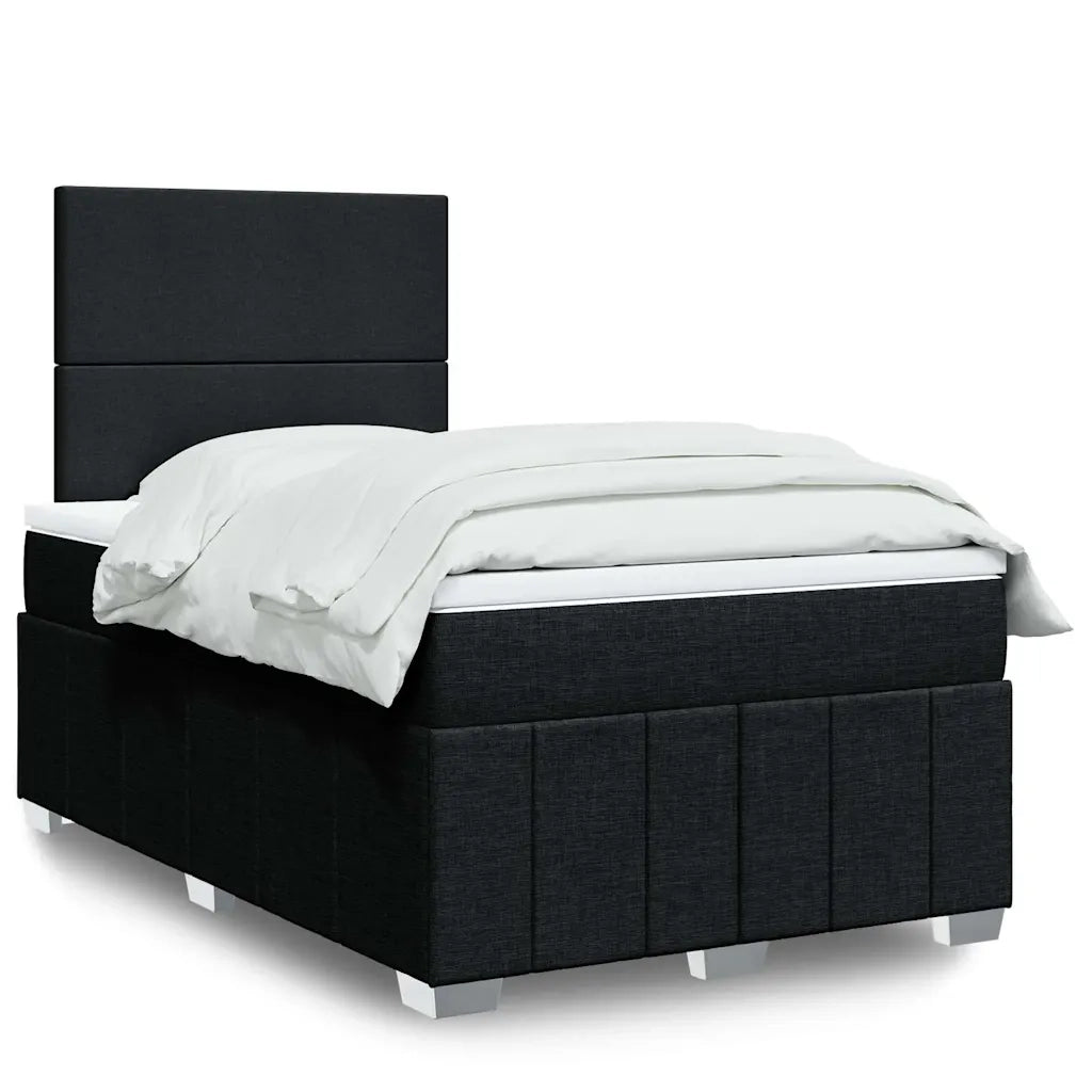 Giroletto a Molle con Materasso Nero 120x190 cm in Tessuto