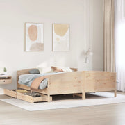 Letto senza Materasso 200x200 cm in Legno Massello di Pino