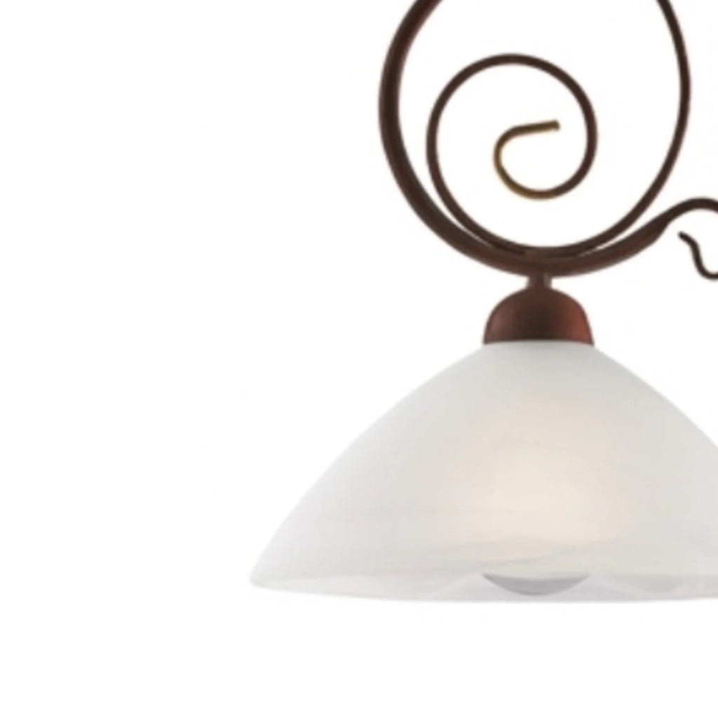Lampadario Rustico Faraone 1 Luce Marrone e Bianco LuceArt Classic
