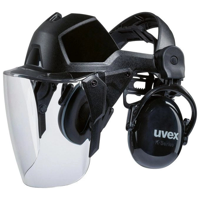 Uvex 9790212 pheos faceguard Protezione Viso Visiera Policarbonato Cuffie Antirumore SNR 28 dB colore Nero