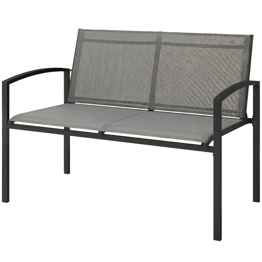 Panchina da giardino 2 posti in metallo ¨C zephmum ¨C Grigio 112x66x80 cm