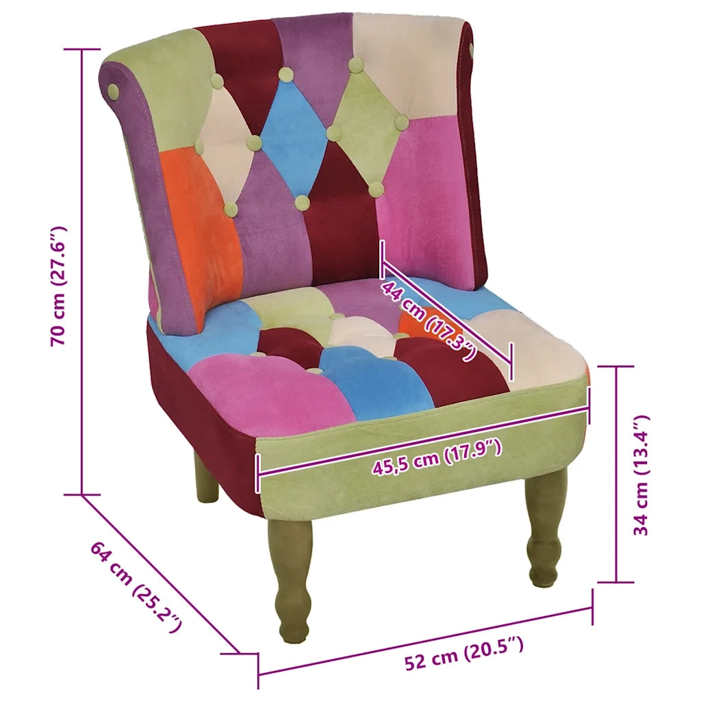 Poltrona Francese Design Patchwork in Tessuto cod mxl 48185