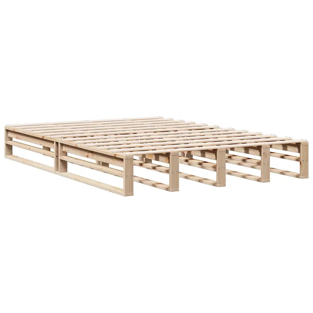 Letto Libreria senza Materasso 140x190 cm in Legno di Pino