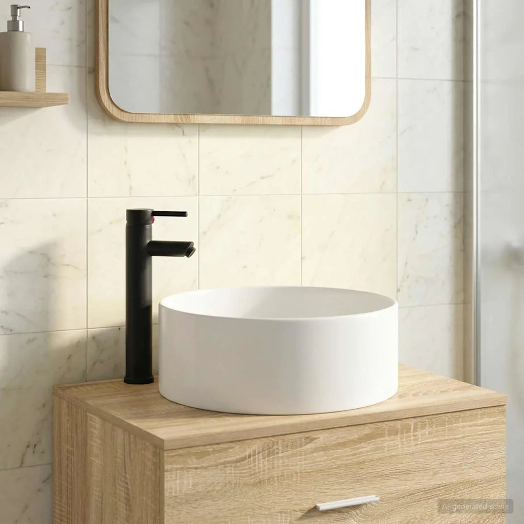 Lavabo da bagno Nero Opaco 40,5 x 40,5 x 15,5 cm Metallo 890241