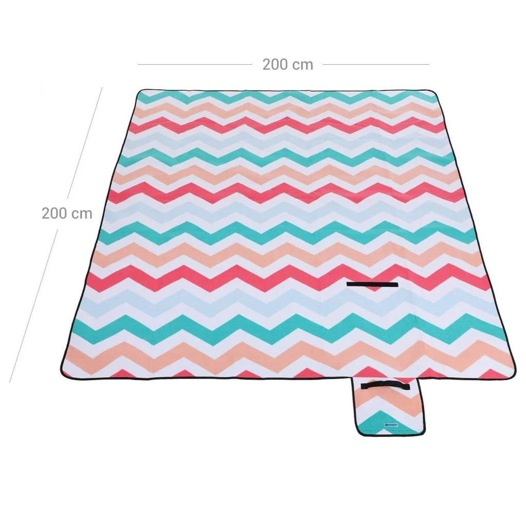 Coperta/tappetino da picnic pieghevole impermeabile 200 x 200 cm per campeggio spiaggia giardino con maniglia taglia grande 12_0001589
