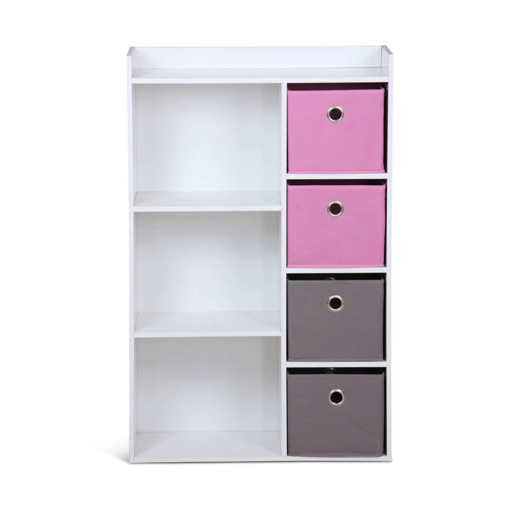 Contenitore per bambini con 4 cestini, rosa