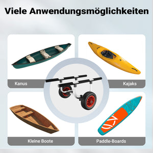 Carrello da trasporto per kayak In alluminio con ruote in PU Ø 22 cm Larghezza regolabile Max 90 kg