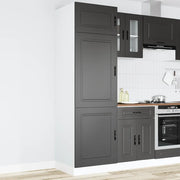 Armadio da Cucina-Credenza da Cucina Porto Nero in Legno Multistrato
