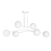 Lampadario Emibig Halldor 6xE14 bianco vetro 108cm