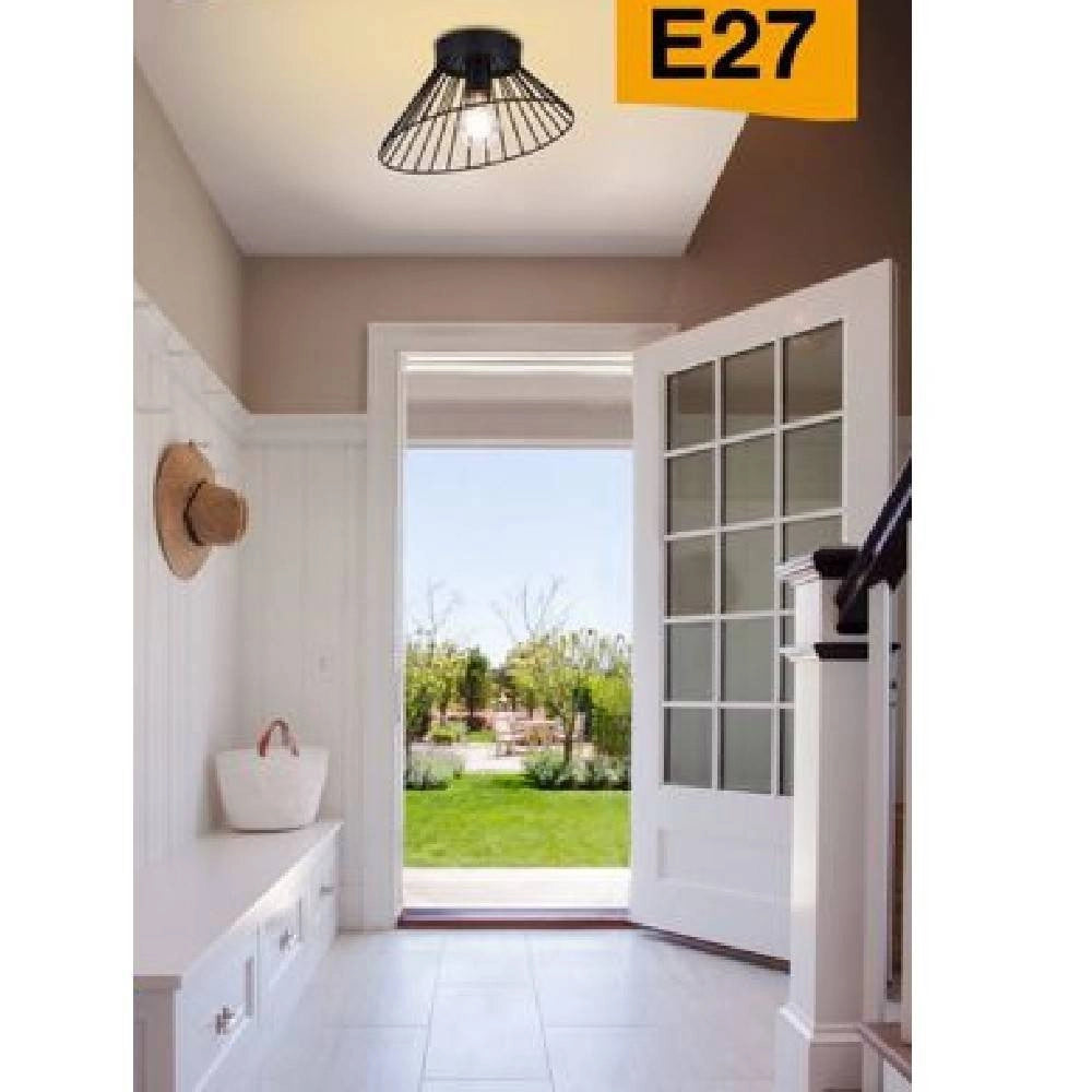 Trade Shop - Plafoniera Paralume Metallo Lampadario Lampada E27 Decorativa Contemporanea C70 -