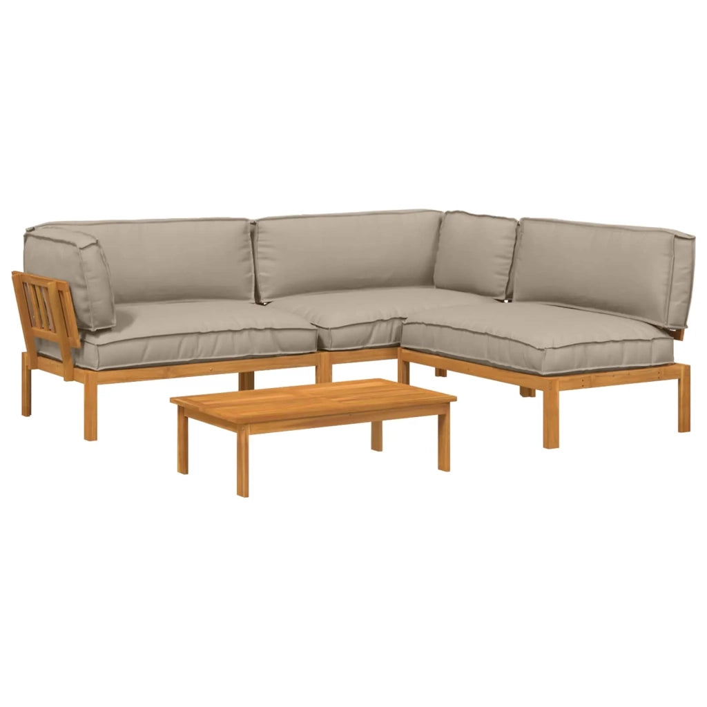 Set di divani con cuscino 4 pcs Talpa Legno di Acacia Massello 3418559