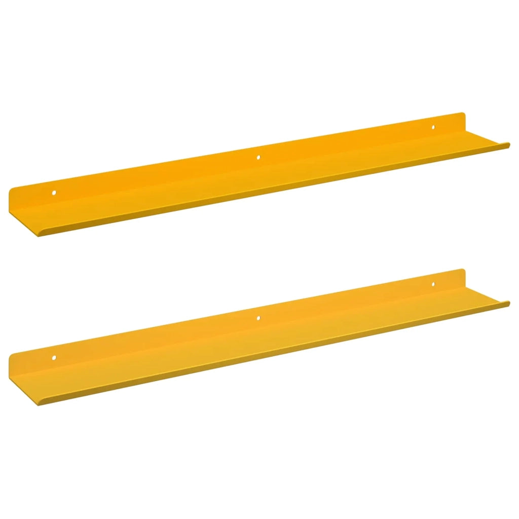 Mensola sospesa 2 pcs Giallo senape 60 x 8,5 x 2,5 cm Acciaio