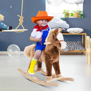 Cavallo a Dondolo per Bambini in Legno Giocattolo Cavalcabile