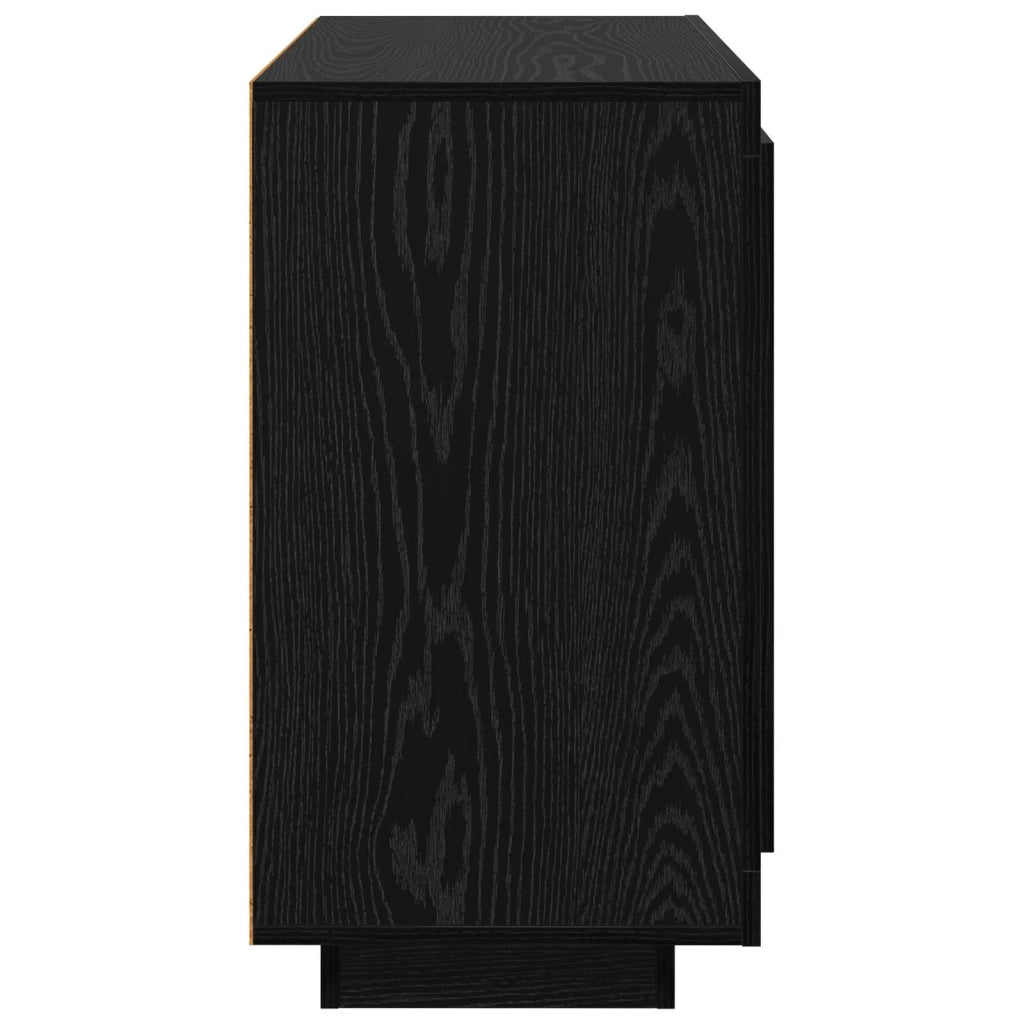 Credenza | Madia | Buffet da pranzo | Armadio da pranzo Rovere Nero 80 x 40 x 75 cm Legno multistrato