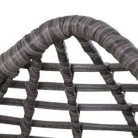 Poltrona da Esterno in Rattan a Goccia Stile Boho con Cuscino, 101x89x156cm Grigio e Beige