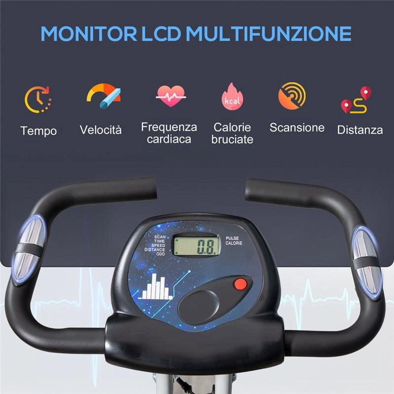 CYCLETTE DA CAMERA PIEGHEVOLE CON 8 LIVELLI DI RESISTENZA 43 X 97 X H109 CM