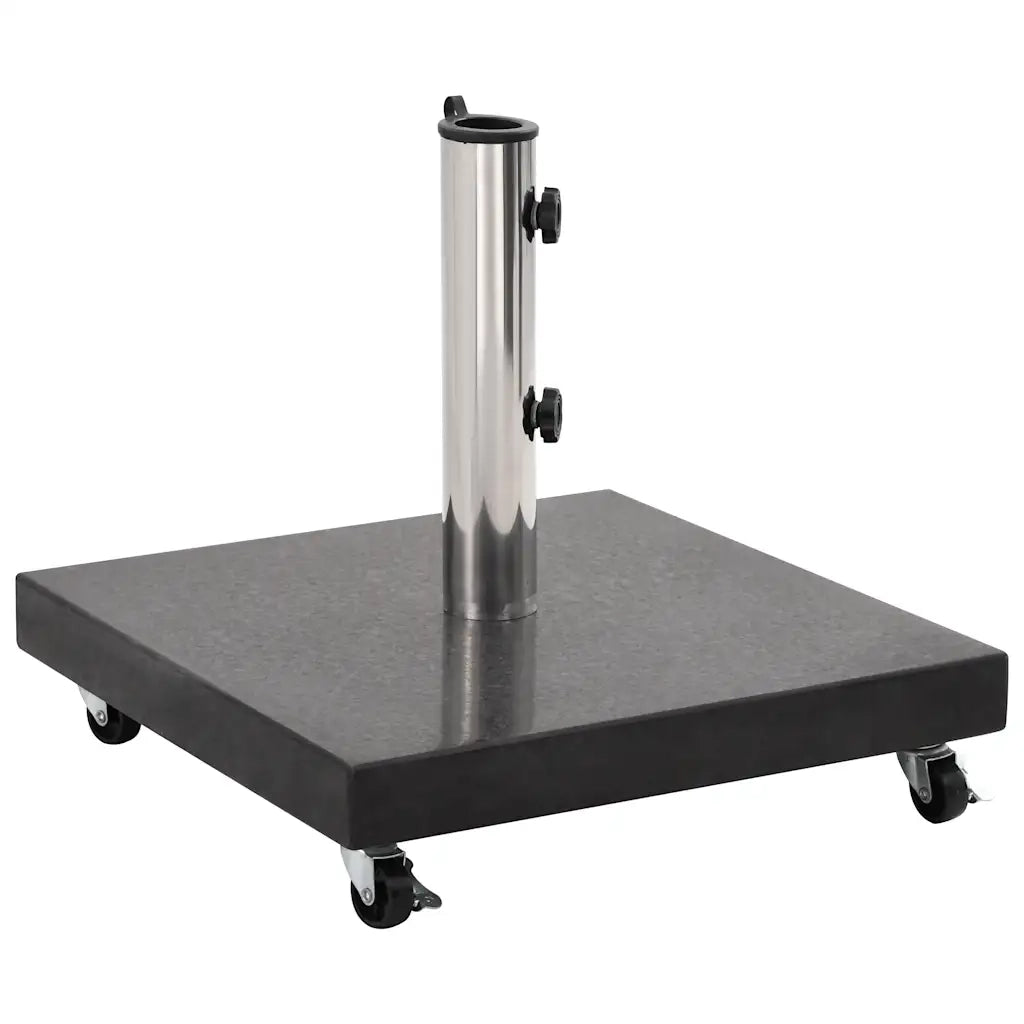 Base quadrata per ombrellone 45 x 45 x 5 cm con eleganti ruote stabilizzatrici in granito nero 02_0045950