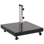 Base quadrata per ombrellone 45 x 45 x 5 cm con eleganti ruote stabilizzatrici in granito nero 02_0045950