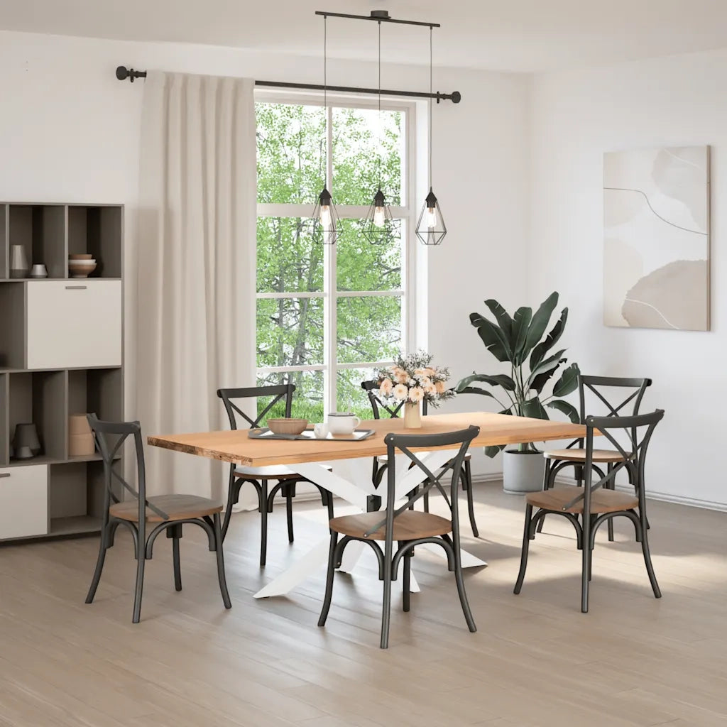 Gamba per Tavolo da Pranzo a Forma di Ragno Bianca 150x78x(72-73) cm Acciaio 4013117