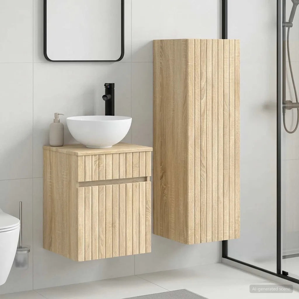 Set di mobili per il bagno 2 pz Rovere Sonoma 3406135