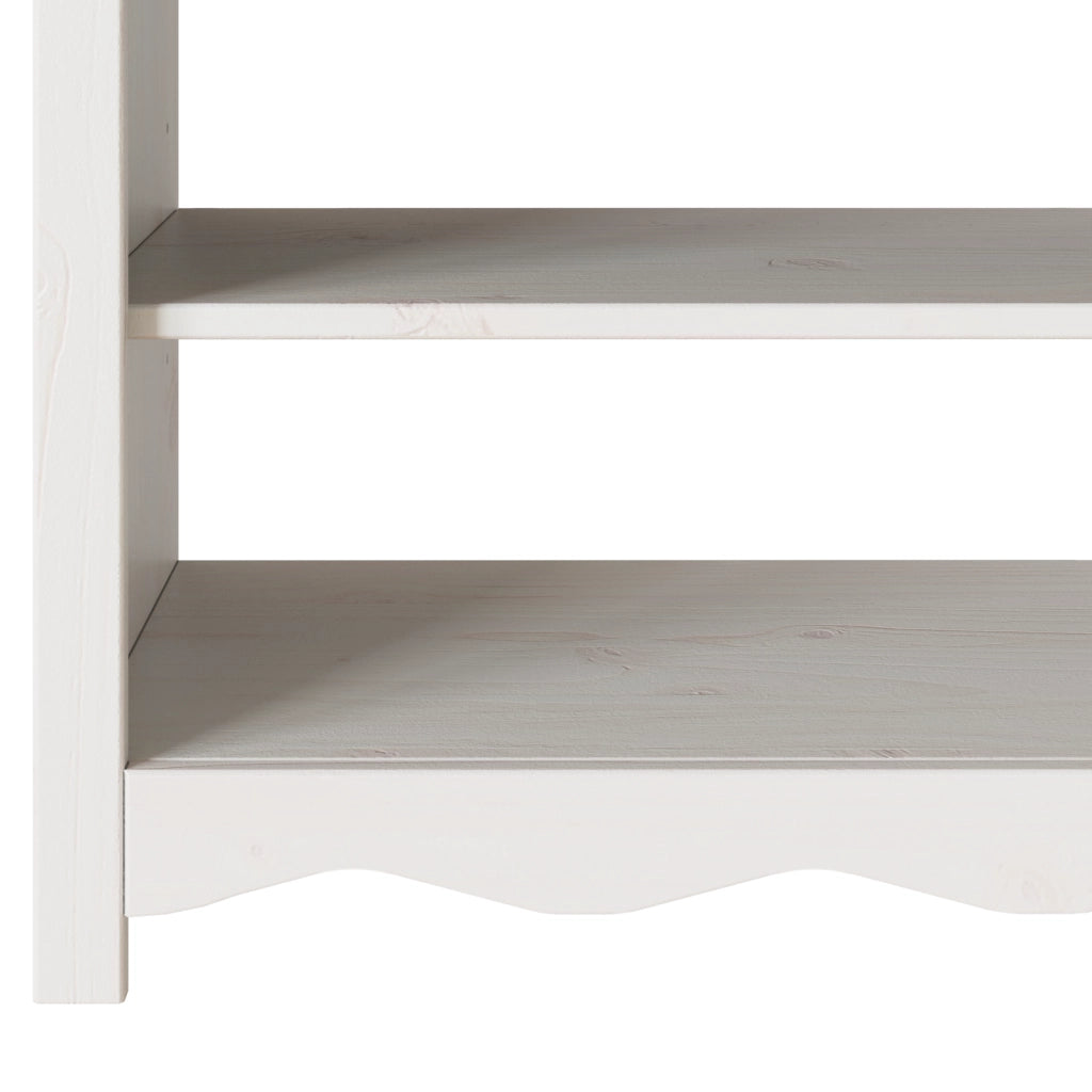 Tavolo Consolle "DRAMMEN" Bianco 89,5x37x73 cm Legno Massello Pino