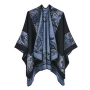 Sciarpa da donna, scialle, in cashmere, spesso, caldo, reversibile, mantellina divisa