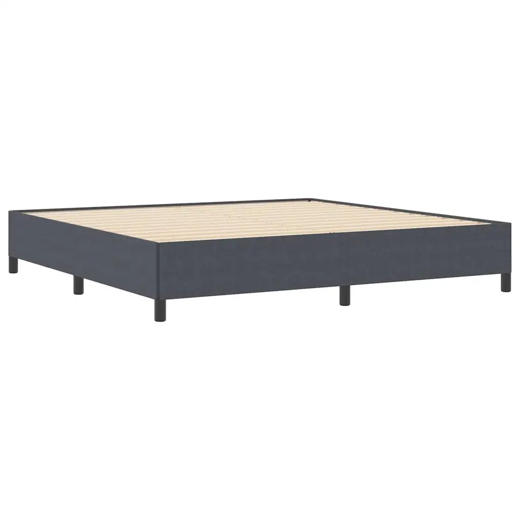Letto a molle Grigio Scuro 200 x 200 cm Tessuto in Cords 42006988