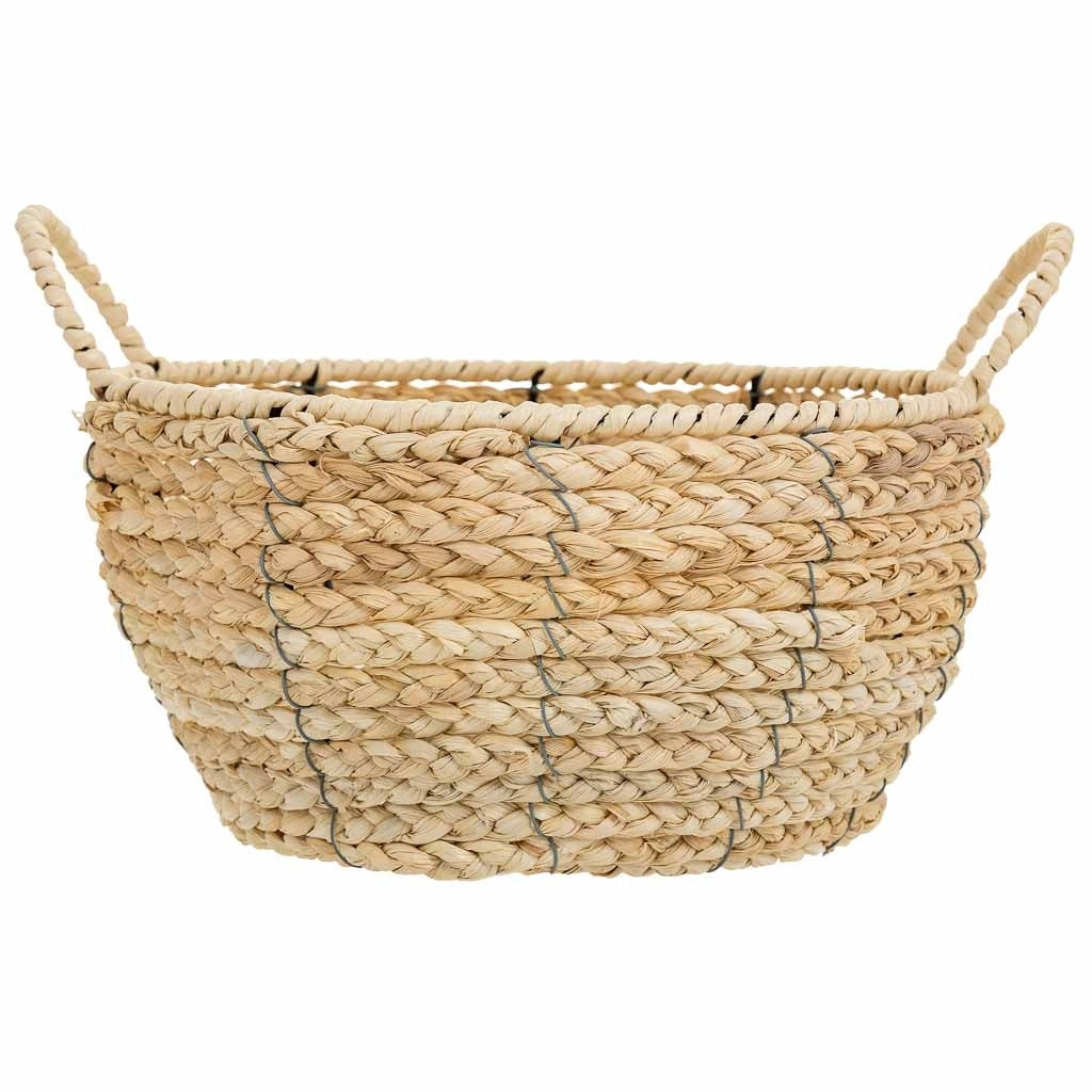 Cesto in fibra naturale e corda in carta marrone d34x17/23h