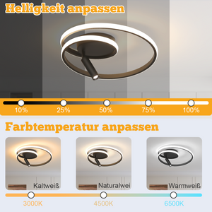 ZMH Lampada da soffitto plafoniera LED dimmerabile 40cm 37W nera telecomando per cucina