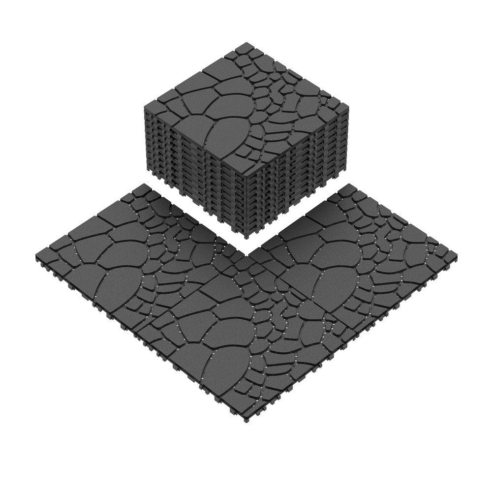 Piastrelle da Terrazzo Effetto Pietra Interlocking ¨C MINIMAL ¨C Antracite, 30x30, 44 pcs