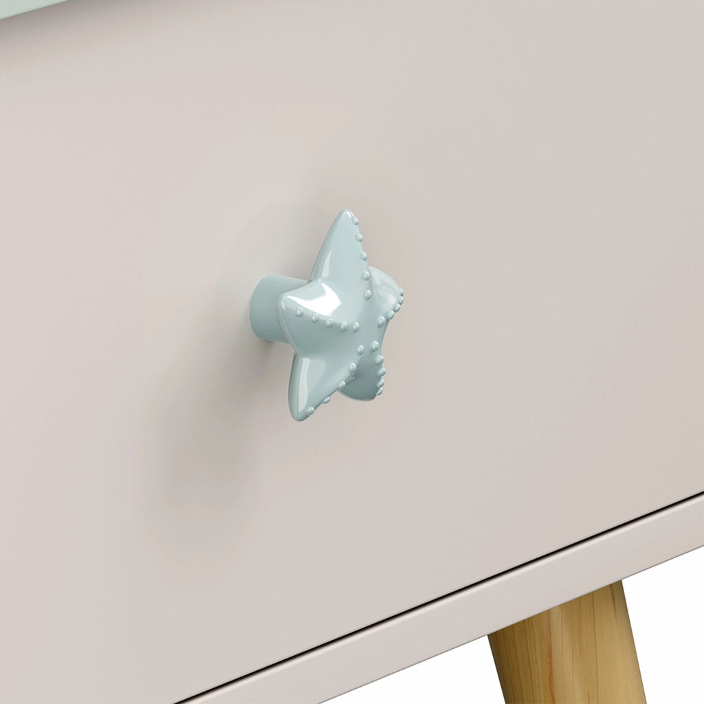 Comodino per Bambini Sandnes con Cassetto 31x38x30 cm Bianco / Menta Verde [en.casa]