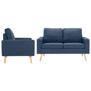 Set Divani 2 pz in Tessuto Blu cod mxl 19019
