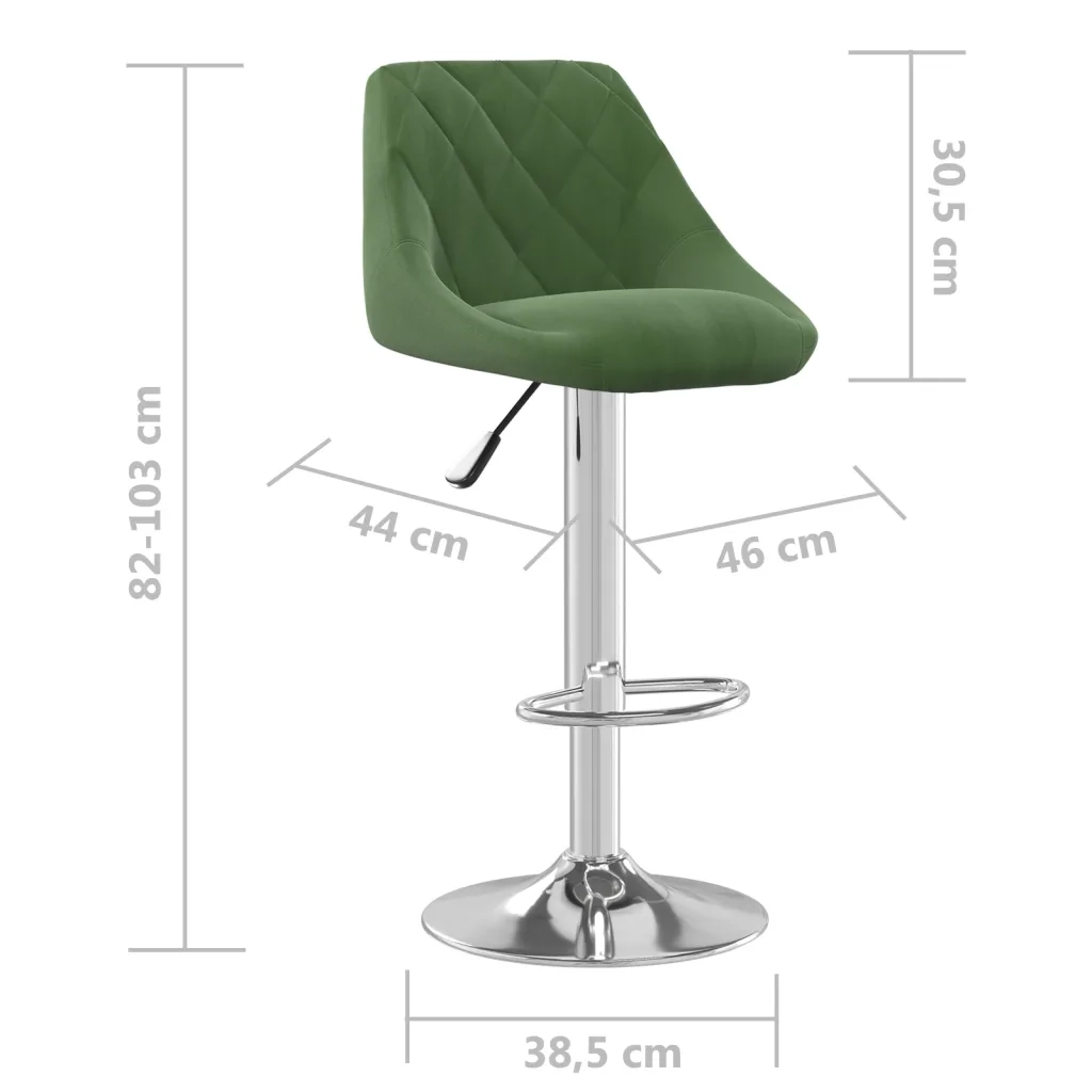 Sgabello da Bar Verde Scuro in Velluto 335297